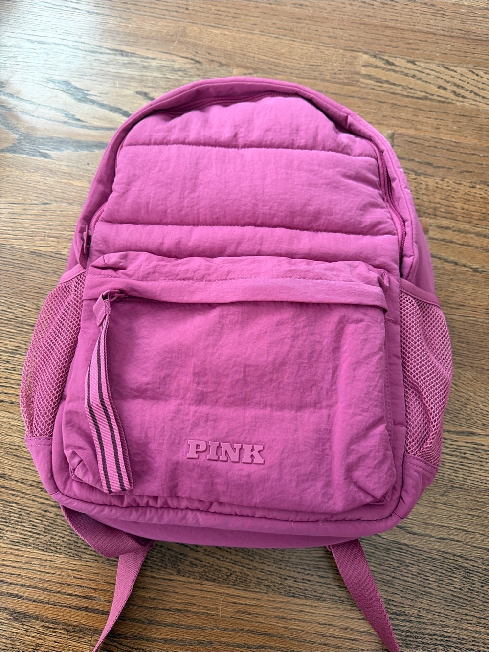 PINK by Victoria’s Secret Signature nylon Backpack —deep fushia color nwt